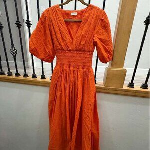 AYR “Extra Extra” in Cara Cara orange color women’s size Small Midi Dress